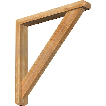 Traditional Craftsman Rough Sawn Bracket W/ Offset Brace, Western Red Cedar, 4W X 30D X 30H